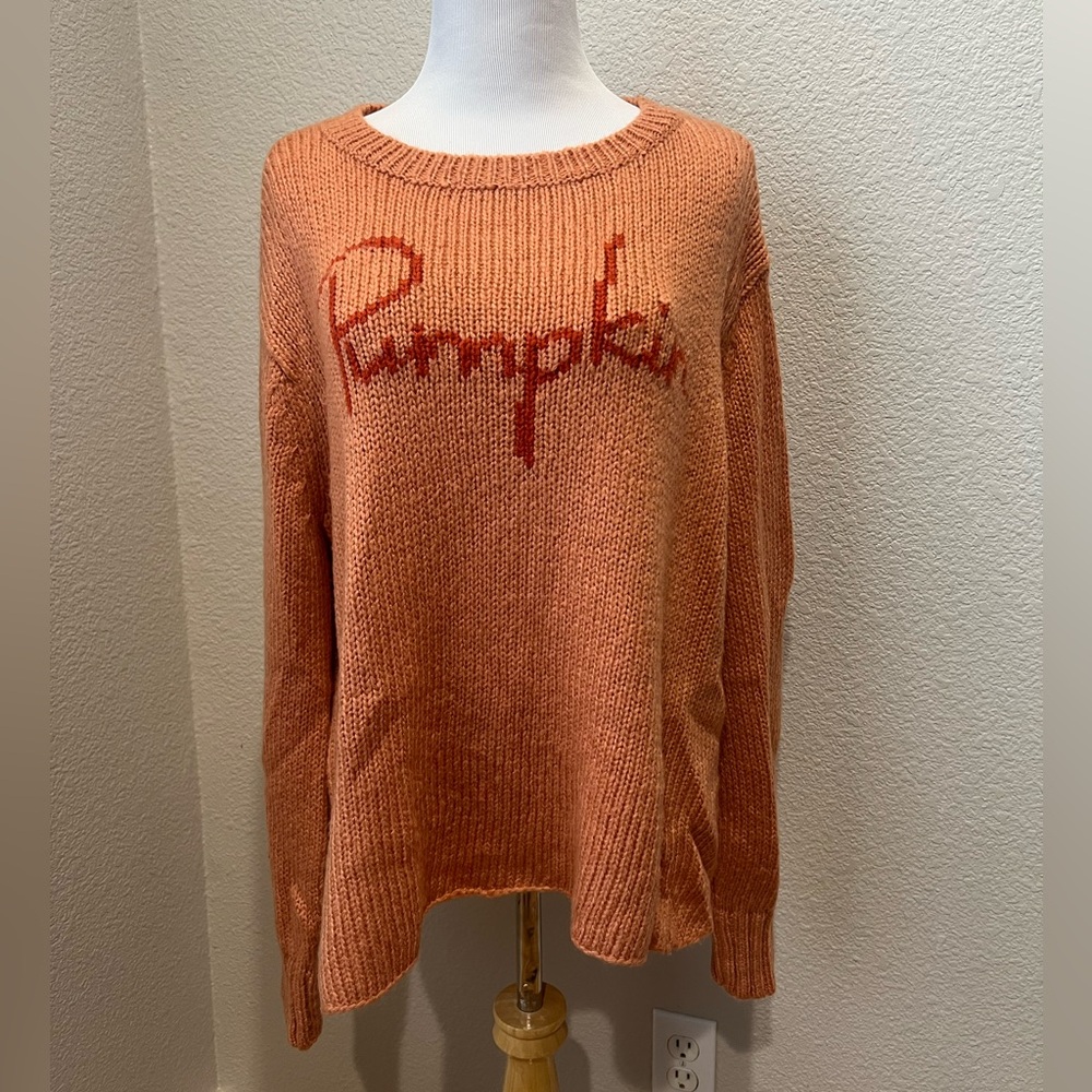 Wooden Ships Pumpkin Knit Sweater, M/L